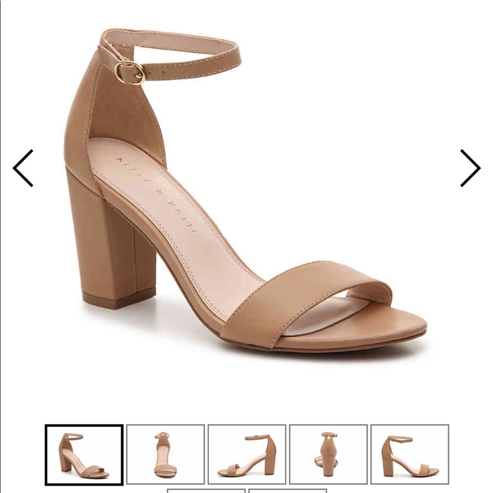 Nude block heels